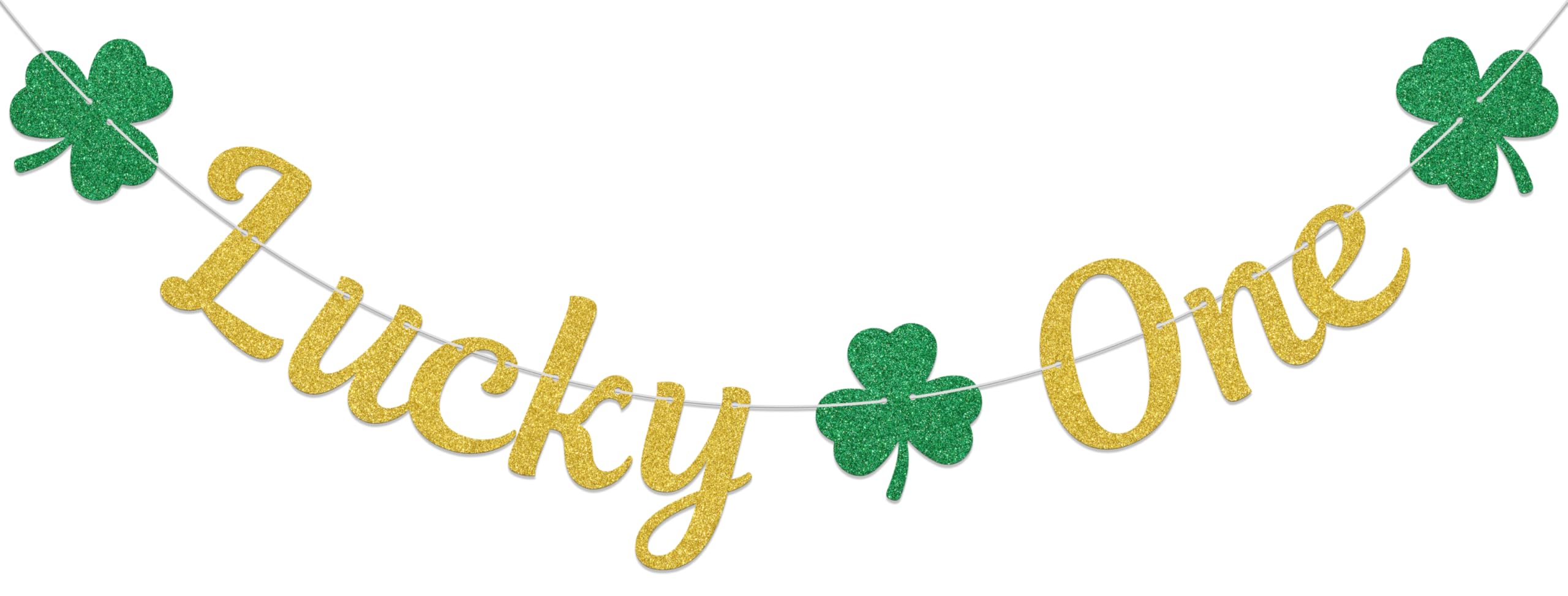 Happy 1st St. Patrick's Day Banner - Lucky Shamrock One Banner - Lucky Clover Shamrock Birthday Decoration
