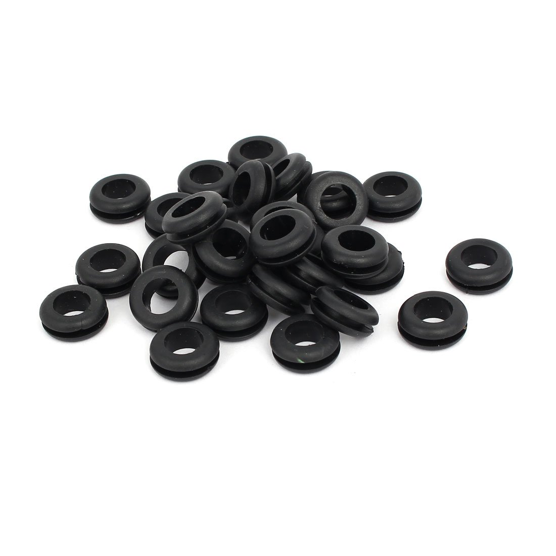 sourcingmap Rubber Ring Sealing Grommet Electrical Wiring Gasket Black 10mm Inner Dia 30pcs