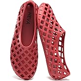 HEVA Women's Jelly Mesh Flats Breathable Clear Hollow Shoes Summer Beach Jellies Ballet Sandals