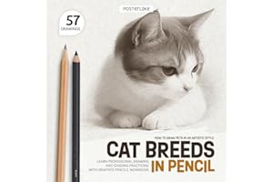 How to Draw Pets in an Artistic Style. Cat Breeds in Pencil: Learn Professional Drawing and Shading Practicing with Graphite Pencils. Workbook (Draw pets like a pro)