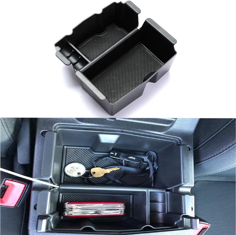 ROCCS Center Console Organizer Insert ABS Black Materials Tray for 2018 2019 2020 Jeep Wrangler JL/JLU 2019 2020 Jeep Gladiator Truck Armrest Storage Box Compartment