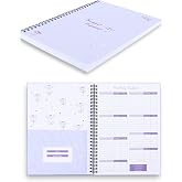 SOLIGT Budget Planner Monthly Bill Organizer Book (Undated) with 12 Pockets | Budget Book for Income, Debt, Expense, Saving and Bill Tracker Financial Notebook, Purple, Spiral Design