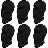 6pcs Ski Mask Balaclava Full Face Mask Cover Summer Face UV Protector Protection Windproof Men Women Outdoor Sports Black