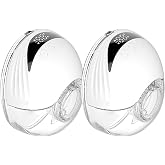 Wearable Electric Breast Pump MY-375, Hands Free Portable, 4 Modes 12 Levels, 24mm with 19/21mm Inserts and Flanges, White, 2 Pack