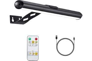 VIGMOJ Rechargeable Picture Light Battery Operated, Wireless Painting Light with Remote Control,Metal Art Light Display Lamp,3 Modes,Dimmable Dartboard Light with Timer for Frame Picture Gallery