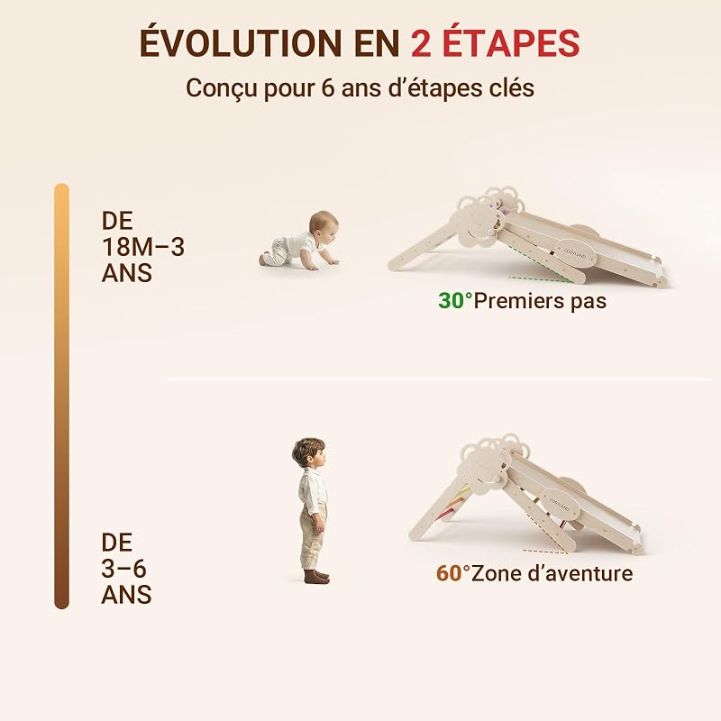 Triangle d'escalade 8 en 1 pour Enfants, Taille L
