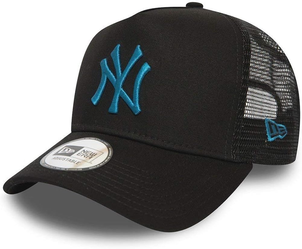 New Era New York Yankees Black League Essential A-Frame Adjustable Trucker Cap - One-Size