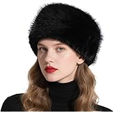 Lanpet Women's Winter Hat Faux Fur Furry Hat for Cold Weather Cossak Russian Style Warm Fluffy Cap