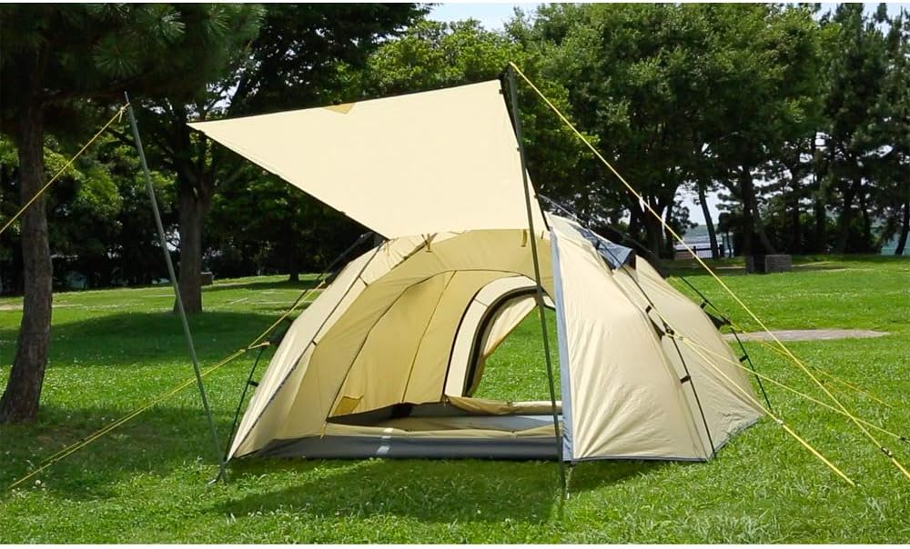 Amazon ホールアース ホールアース アウトドア ワンタッチテント240エントリーセット We27da23 キャンプ用品 ベージュ ｆｆ Men S Lady S Whole Earth テント本体