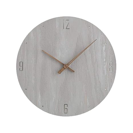 Amazon De Wz Wallclock 12 Zoll 30 Cm Graues Holz Wanduhr Quarz Silent Europaischen Minimalistischen