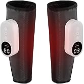 LINGTENG Calf Air Compression Massager for Circulation and Pain Relief, Leg Massager with Heat, Relieve Fatigue, Help for Edema and Varicose Veins, Gifts (Calf: Within 22.5 inches)