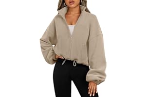 AUTOMET Womens Zip Up Hoodies Oversized Sweatshirts Long Sleeve Crop Sherpa Fall Outfits Fashion Clothes 2024