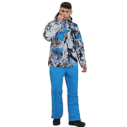 YEEFINE Men's Ski Suit Waterproof Snow Suits Two