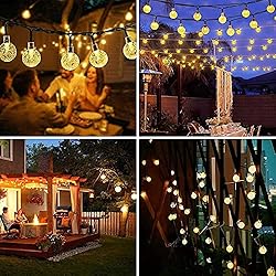 Super Bright 2-Pack 100Led 64FT Crystal Globe Solar
