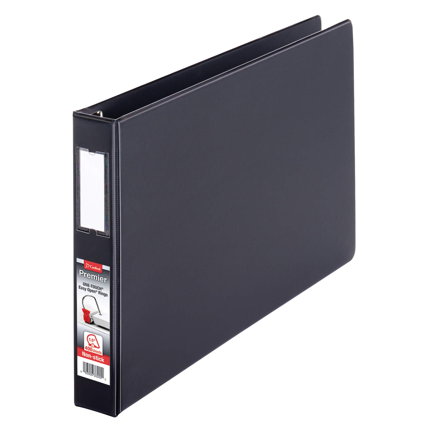 Cardinal 12122 Premier Easy Open 11 x 17 Locking Slant-D Ring Binder, 1 1/2" Cap, Black