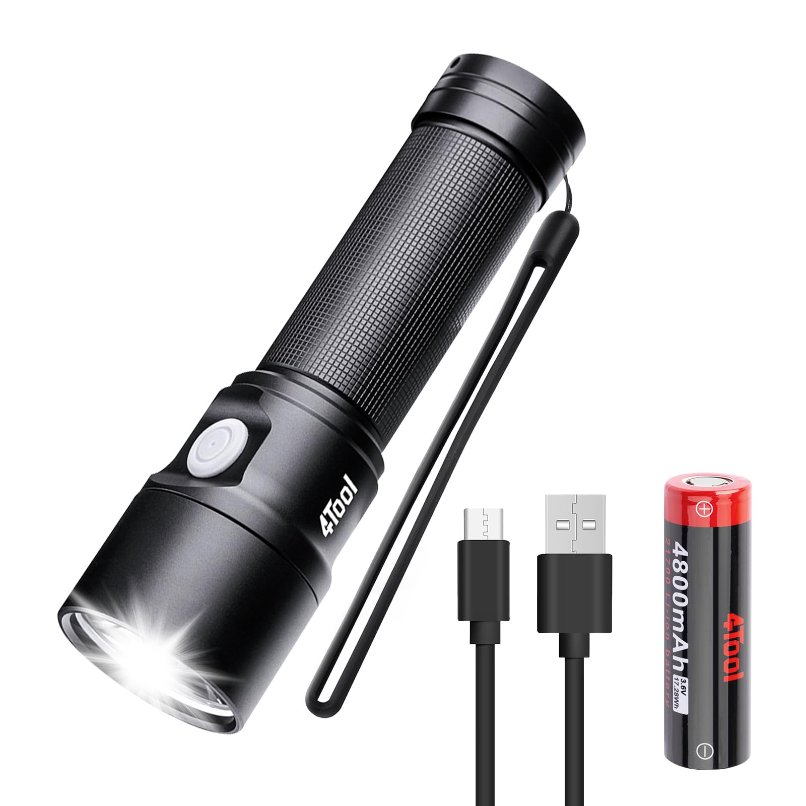 Nextorch ED20 LED Super Bright Rechargeable Torch 2200 Lumens, Powerful Tactical Torches Mini Pocket Torch IPX7 Waterproof EDC Flashlight for Camping Hunting Hiking Dog Walking Home Use