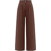 ANRABESS Womens Wide Leg High Waisted Pants 2026 Summer Button Pleated Work Dress Pants Trousers Business Casual Outfits