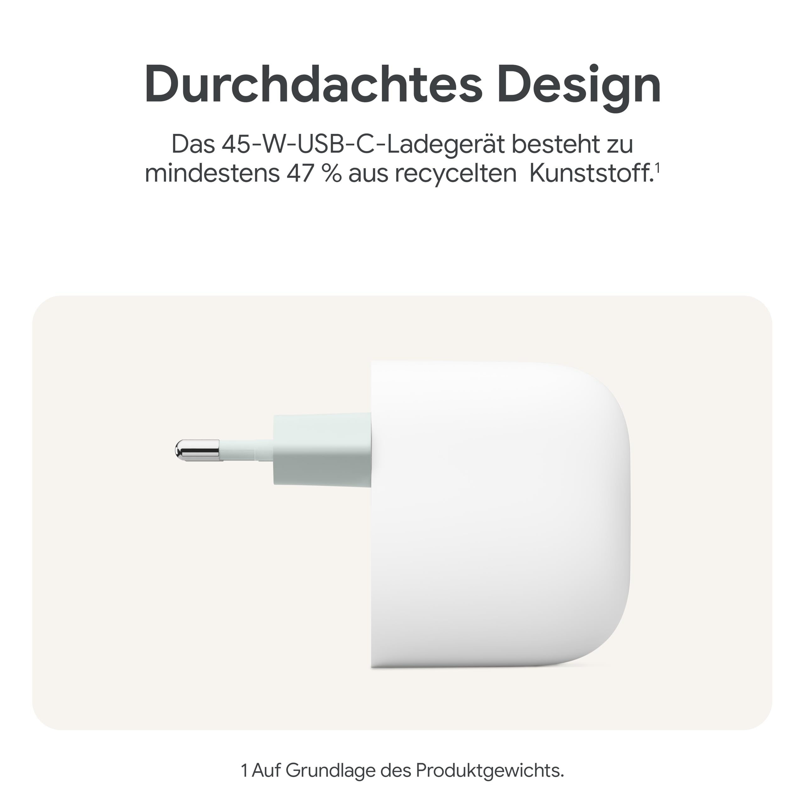 Google 45-W-USB-C-Ladegerät – Schnellladegerät für Pixel Smartphones – Kompatibel mit Made by Google-Produkten und Anderen USB-C®-Geräten – Snow 6