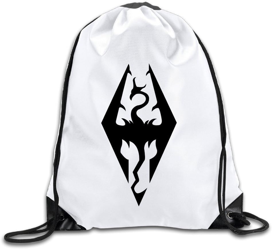 Custom Crazy Cool Game The Elder Scrolls V Skyrim Drawstring Hiking Backpack Drawstring Travel Sports Backpack