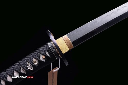 MURASAME Katana Sword 41″ T10 Steel Clay Tempered Razor Sharp Blade Dragon Theme Full Tang Handmade