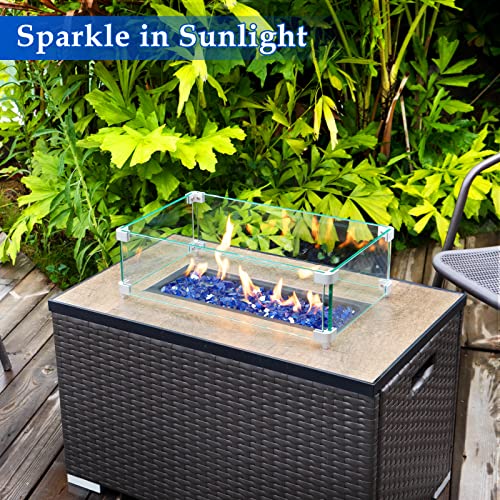 Future Way 20lbs Fire Pit Glass, 1/2 Inch Reflective Fire Glass for