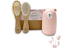 PAPABEAR Baby Nail Clippers Set with Cute Case, Infant Fingernail and Toenail File Kit for Newborn Manicure and Pedicure, New Mom Grooming Gift