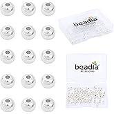 BEADIA Silver Plated Round Spacer Beads 4mm 100pcs for Jewelry Making Findings Non Tarnish