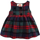 Mud Kingdom Little Girls Sleeveless Dress Plaid Faux Wool Holiday Merry Christmas Loose Fit Cute Bow