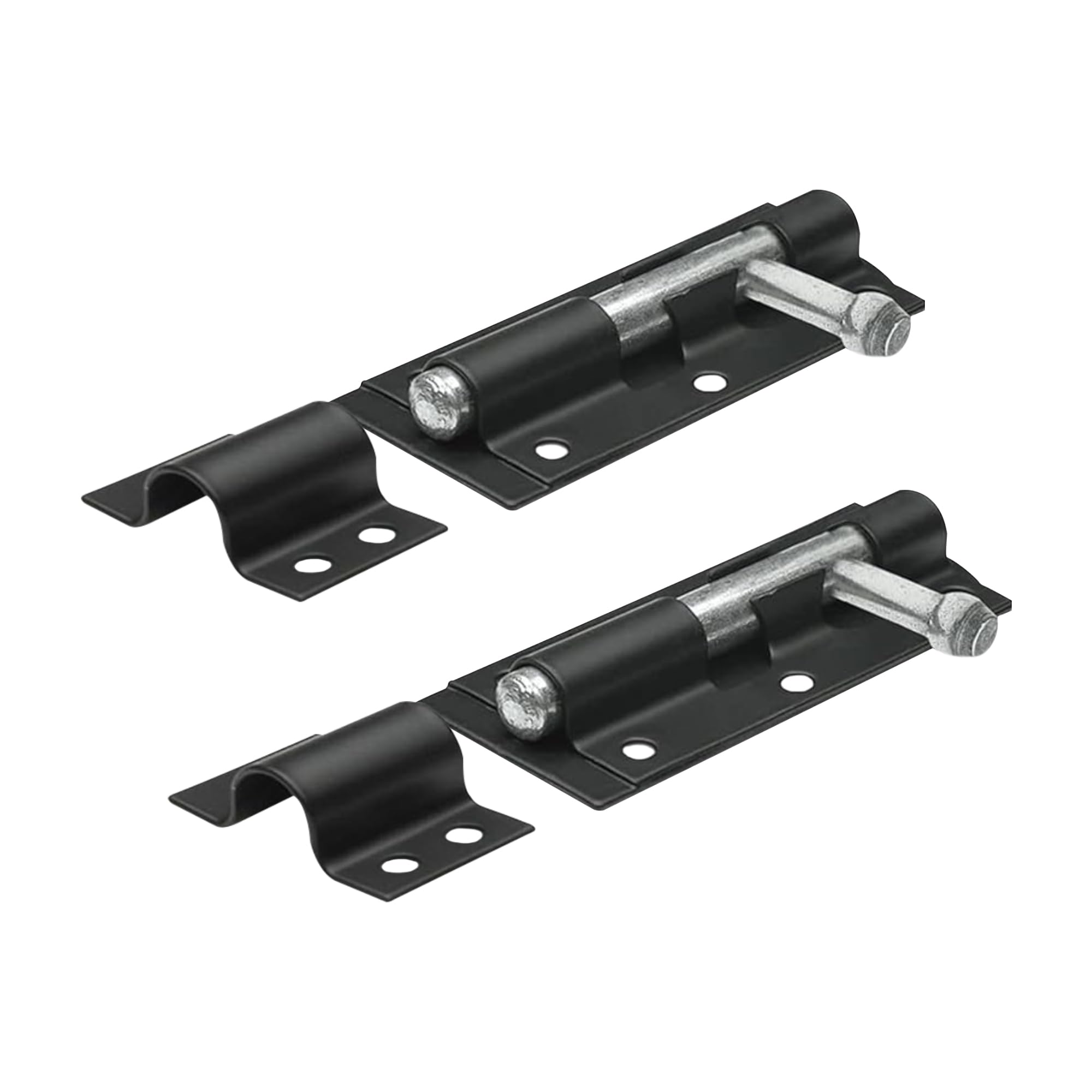 Primes DIY 4 PCS Heavy Duty Tower Bolt with Screws Black (8"), Door Lock, Strong Black Coated Door Barrel Bolt, Durable Slide for Increasing Security on Garden Gates & Shed Doors Pack of 2 — image 1