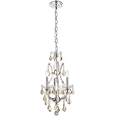 Elegant Lighting 2800D12C-GT/RC Royal Cut Smoky Golden Teak Crystal Maria Theresa 4-Light, Single-Tier Crystal Chandelier, 12