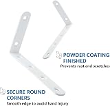 Mooche 8Pcs White Shelf Brackets 125mm L Shape Heavy Duty Wall Mount view 3