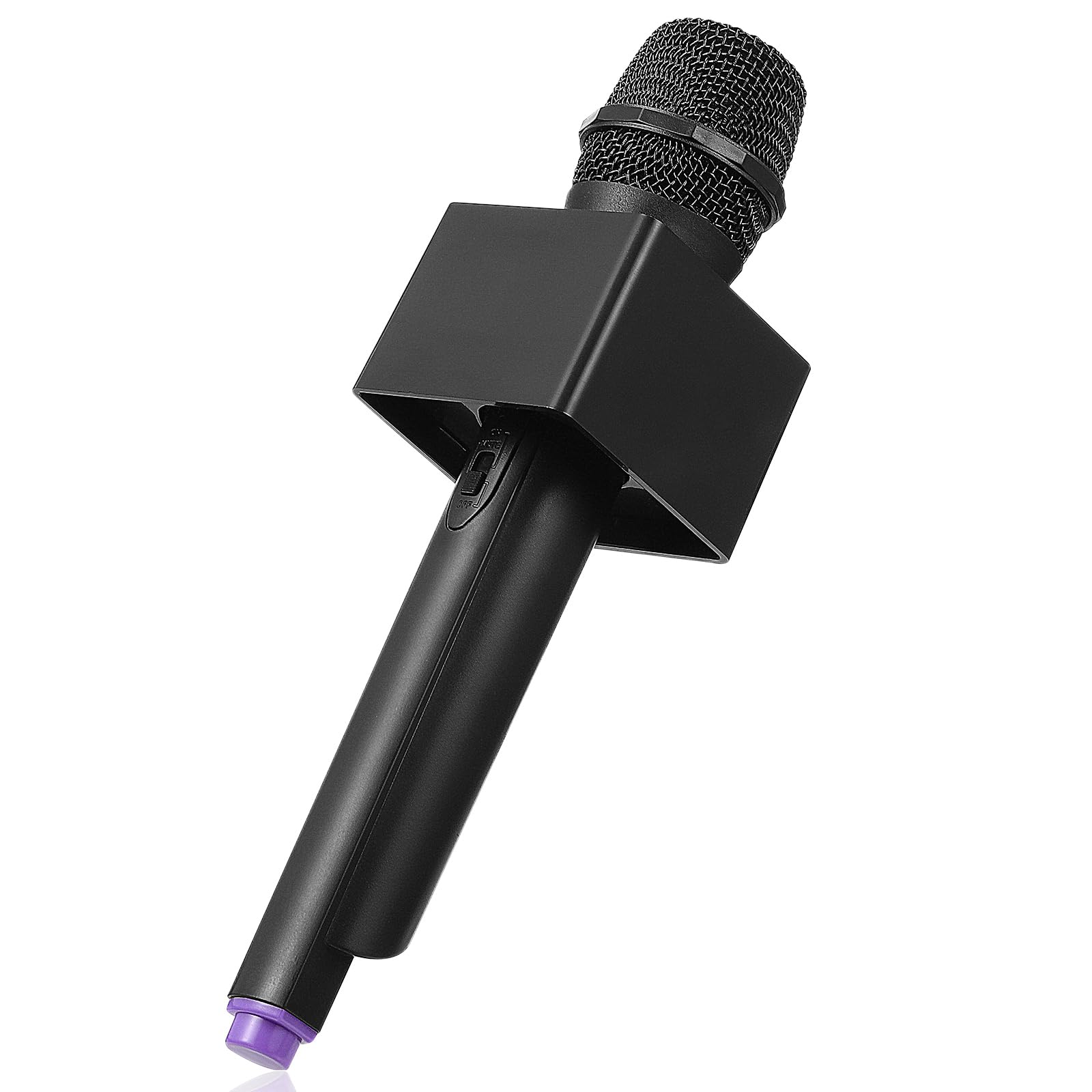 Photo 1 of JOINPAYA 1pcs Plastic Simulation Microphone: Fake Microphone Prop with Square Cube Flag Station for Pretend Play Fun Stage Costume 10.61in