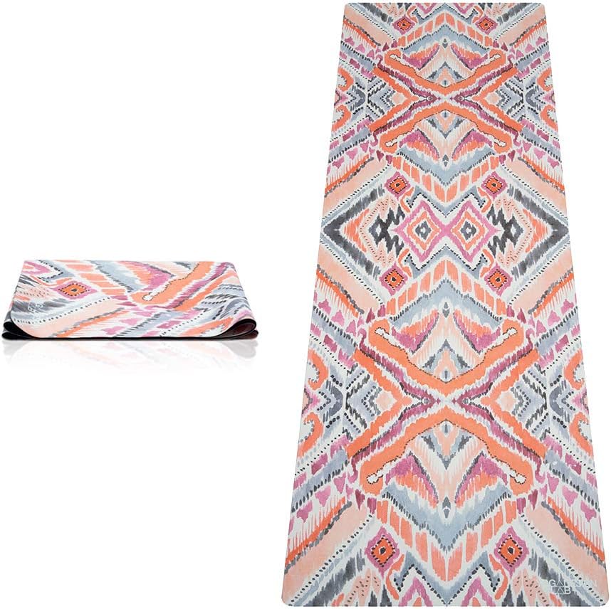 YOGA DESIGN LAB | The Travel Yoga Mat | 2-in-1 Mat+Towel | Lightweight, Foldable, Eco Luxury | Ideal for Hot Yoga, Bikram, Pilates, Barre, Sweat | 1mm Thick | Includes Carrying Strap! (Java)