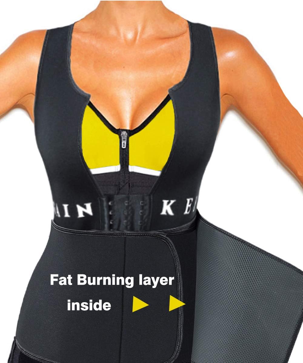 GainKee Waist Trainer Vest for Weight Loss Neoprene Sauna Sweat Vest Slimming Workout Shaper Tank Top