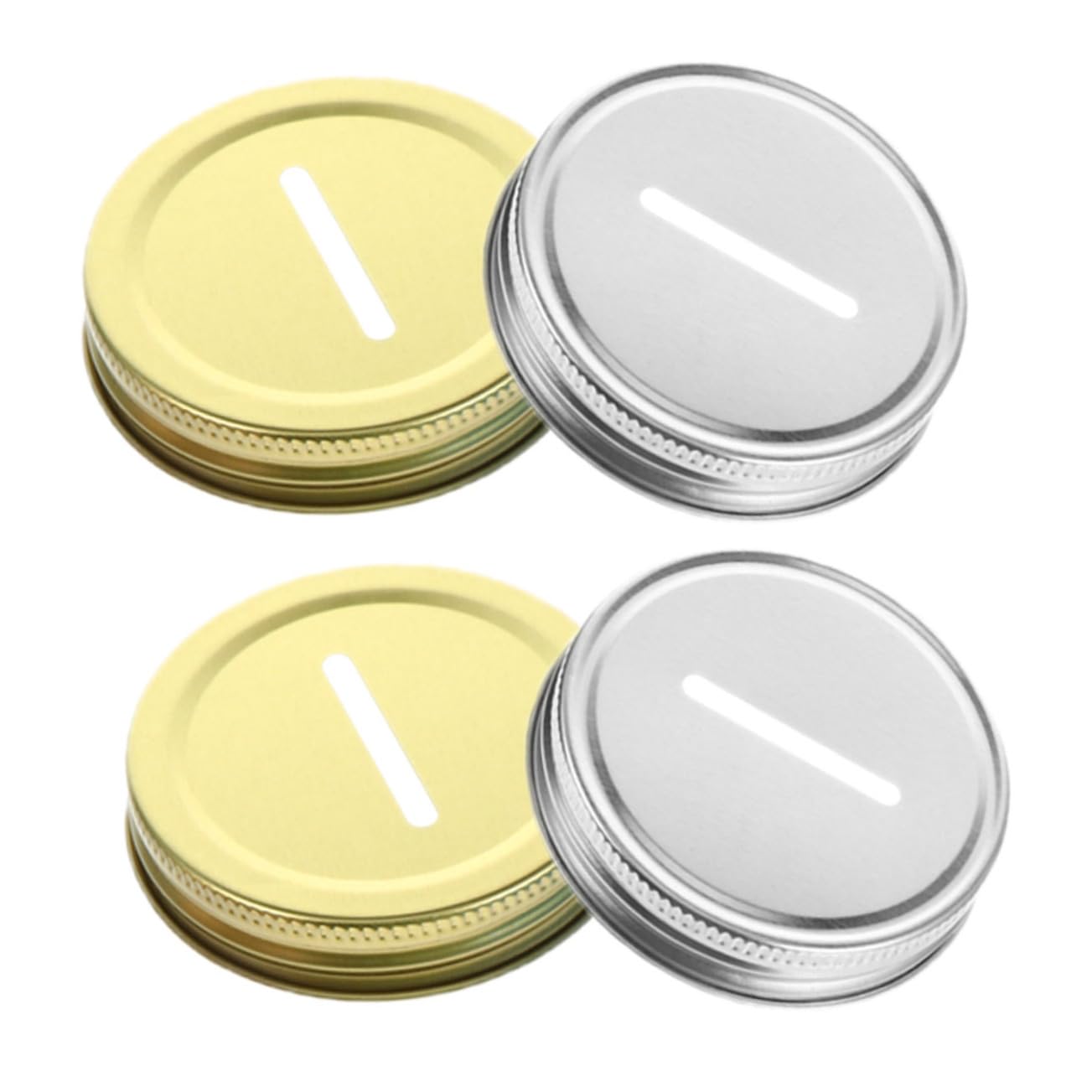 CIYODO 4pcs Jar Piggy Bank Coin Bank Slot Lid Parts Coin Slot Lid Practical Piggy Caps Convenient Can for Home