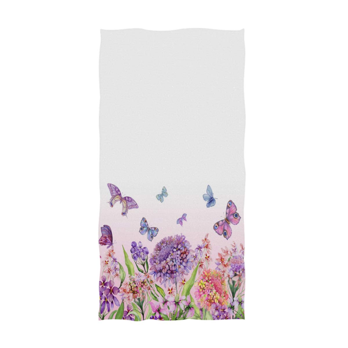 Naanle Beautiful Summer Flowers Butterfly Print