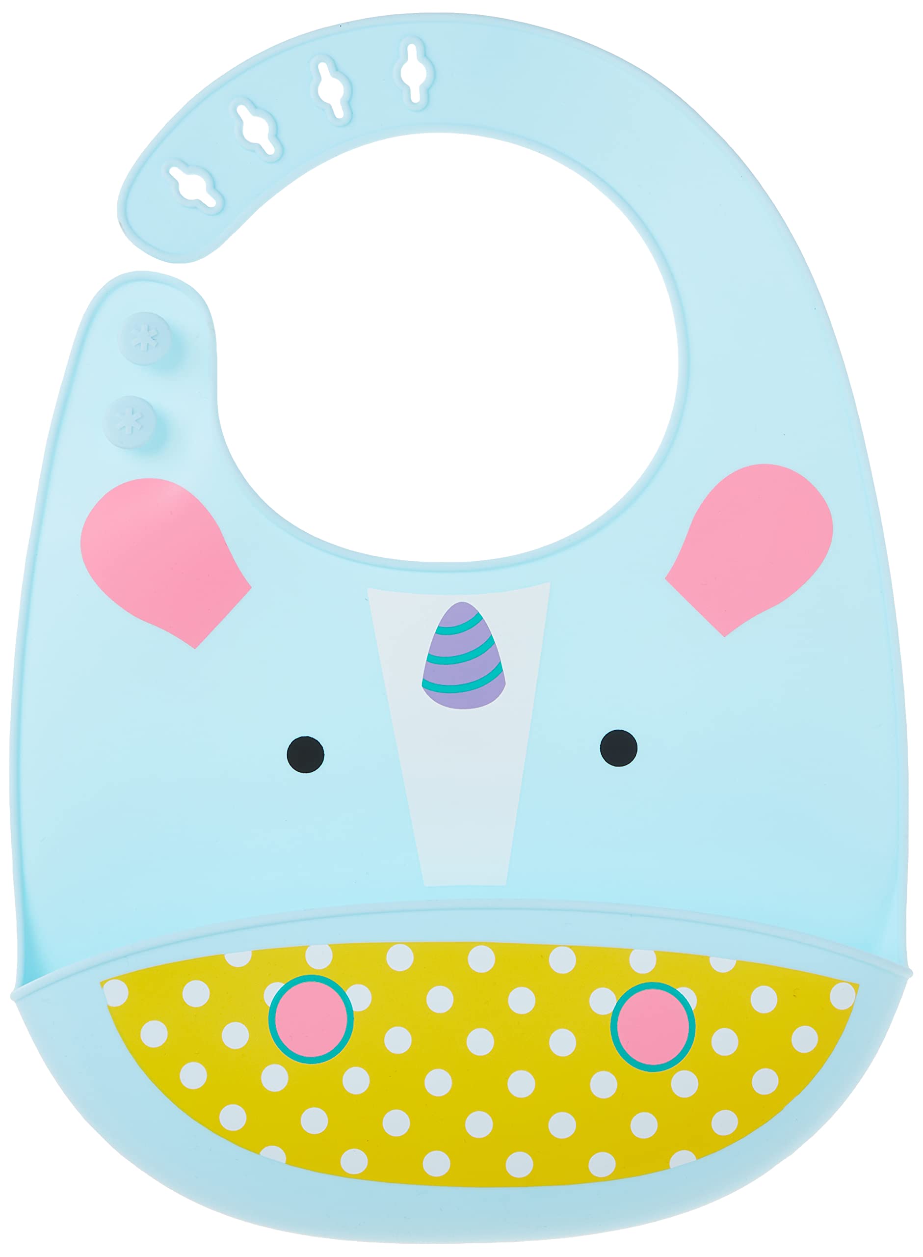 SkipHop Zoo Fold and Go Silicone Bib, Unicorn