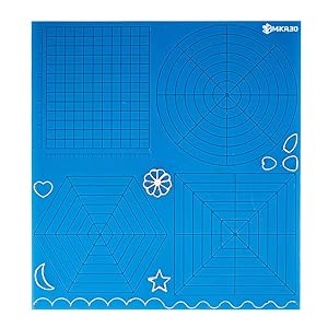 X Large 3D Printing Pen Silicone Design Mat with Multi Basic Templates, Pack with Extra Gift 2 Silicone Finger Caps, Great 3D Pen Drawing Tools and Accessories by MIKA3D