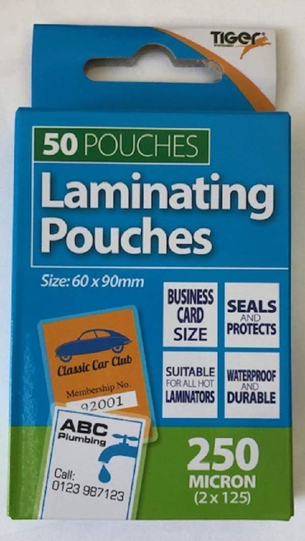 Business Card Size Laminating Pouches Pack of 50, 50 Count (Pack of 1), 50 Count (Pack of 1)