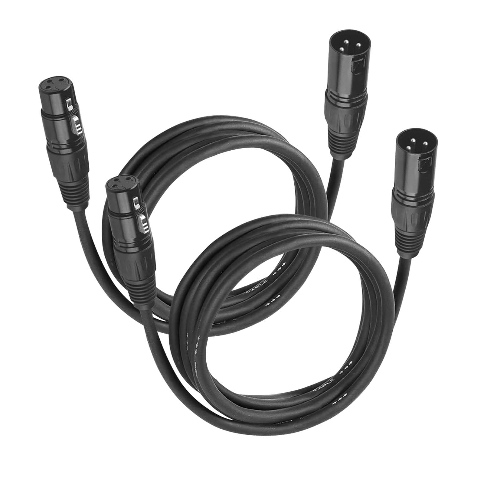 jindaaudio DMX Cable 3m, 10ft XLR Cables for Stage Light or Microphone, 3 Pin DMX Cables With Male to Female Connector(Pack of 2)