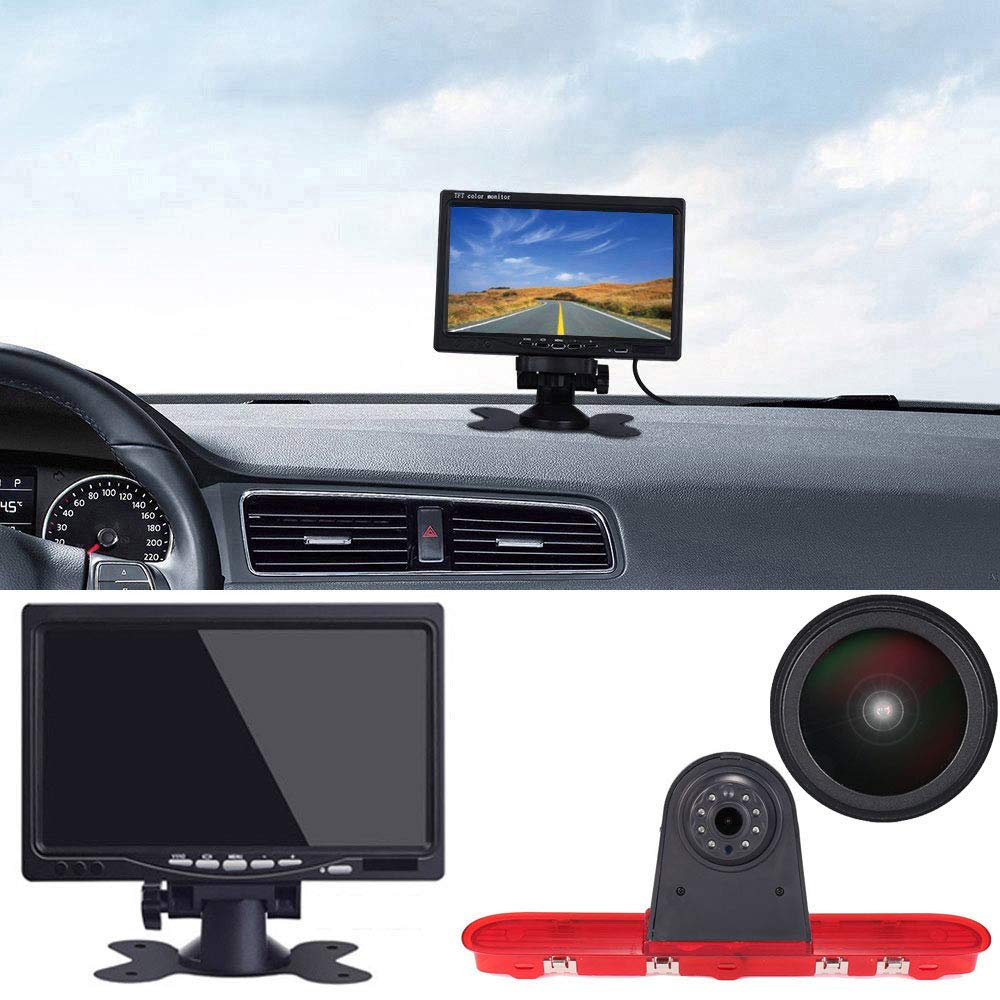 〔18mm Lens Camera + 7'' TFT LCD Monitor〕Car HD waterproof 3rd Brake Light Reverse Camera Kit for Citroen Dispatch/Toyota Proace/Peugeot Expert Traveller van 3 transporter 2016