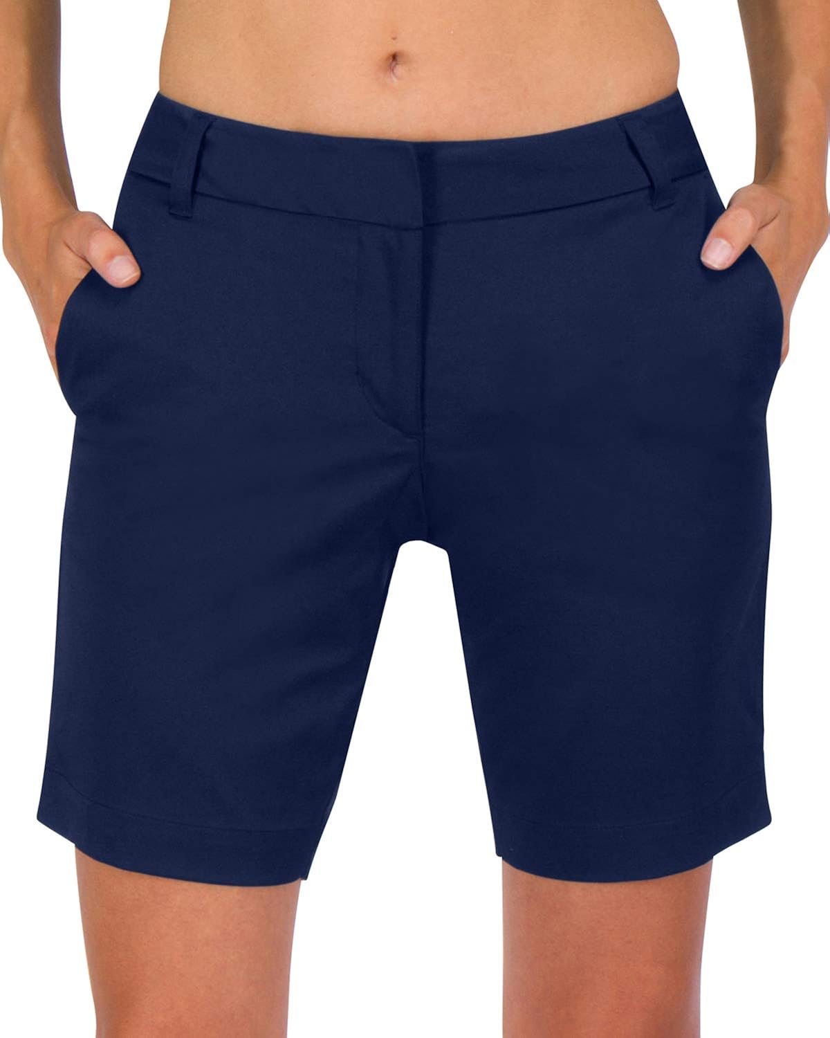 Three Sixty Six Womens Bermuda Golf Shorts - Quick Dry Active Shorts with Pockets, Athletic and Breathable - 8 ½ Inch Inseam: Clothing