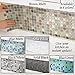 Collections Etc Multi-Colored Adhesive Mosaic Backsplash Tiles for Kitchen and Bathroom - Set of 6, Black and White