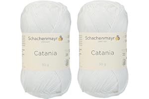 GENERIC [ Set of 2 Skeins ] SMC Catania Originals 100% Mercerized Cotton Yarn, Total 3.52 Oz. Each 1.76 Oz (50g) / 136 Yrds (125 m) Amigurumi Yarn Fine-Sport 2 (106 White)
