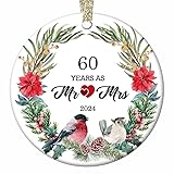60 Years as Mr. and Mrs. 2024 Lovebirds Ceramic