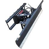 ATTACHMAN 84" Heavy-Duty Hydraulic Skid Steer Snow Plow Dozer Blade | Universal Quick Attach Snow Pusher, Spring Shock Absorbers, Single Cylinder Angle Control for Snow Removal, Material Handling