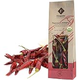 FILIPPONE - Organic Whole Dried Chili Peppers, on Stem, 25 g (0.88 oz) | Spicy Sicilian Pepperoncino with Intense Aroma and Flavor, Decoration, Cooking, Certified USDA Organic, Product of Italy