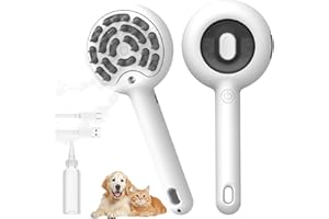 Hychipet Cat Brushes for Indoor Cat, 6 in 1 Pet Steam Brush for Dog Cats Grooming Kit Supplies Hair Grooming for Long Short Hair Cats Dogs Massage & 2 Water Spray Modes Shedding Brush