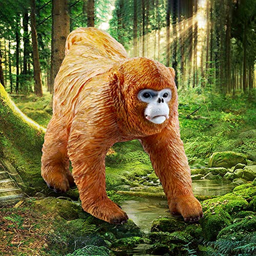 RECUR Male Golden SnubNosed Monkey Figurine Realistic Hand Painted Toy