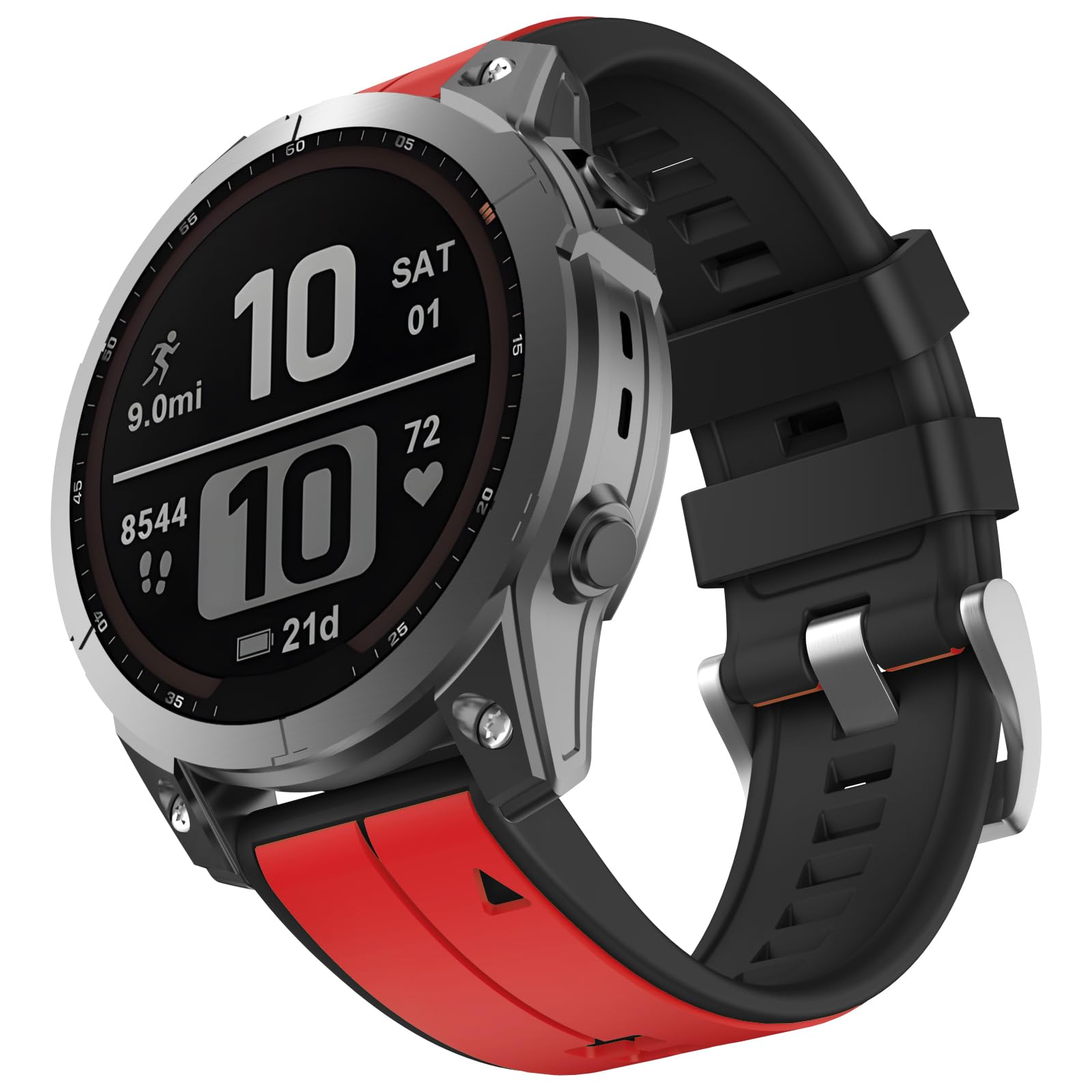 Compatible for Garmin Fenix 7s，20mm Width Soft Silicone Replacement Band Watch Strap for Fenix 7s Pro/Fenix 7s Solar/Fenix 6s Pro/Fenix 6s/Fenix 5s/Fenix 5s Plus, Red Black